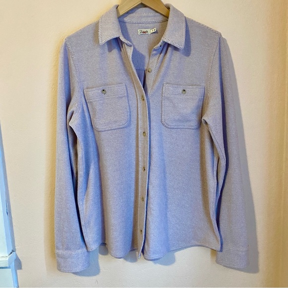 Faherty LEGEND SWEATER SHIRT Fawn Pink Twill Medium - Picture 10 of 10